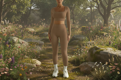 2Pc Yoga Sets for Women Women'S Fashion Casual Solid Color Long Sleeve Square Collar Two Piece Slim Yoga Sports Pants Suit Yoga Sets Yoga Package